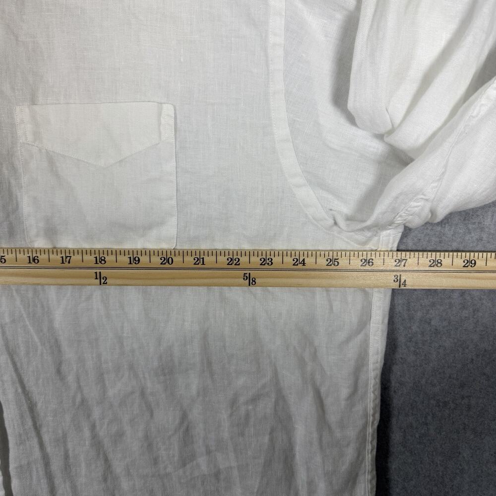 Brooks Brothers Baird McNutt 100% Linen Button Down Shirt Mens XL White Madison - Picture 12 of 13